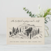 Kohlegekochte Italienische Weinkellerei Save the D Save The Date (Stehend Vorderseite)