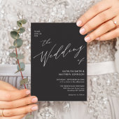 Kohlegrauer QR-Code in einer modernen Hochzeit Einladung