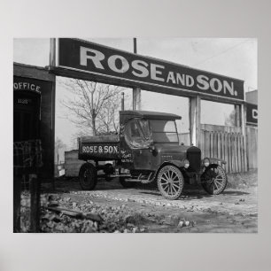 Kohlelieferwagen, 1925. Altes Foto Poster