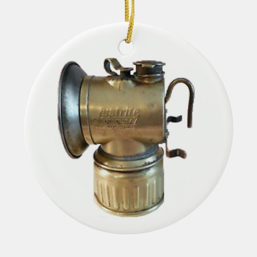 Kohlen-Bergmann-Karbidlampe Keramik Ornament (Vorne)
