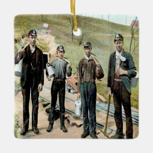 Kohlen-Bergmänner 1910 Keramikornament
