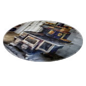 Kohlen-Ofen in der Küche Schneidebrett (Ecke)