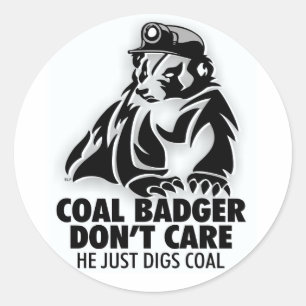 KOHLENBADGER RUNDER AUFKLEBER