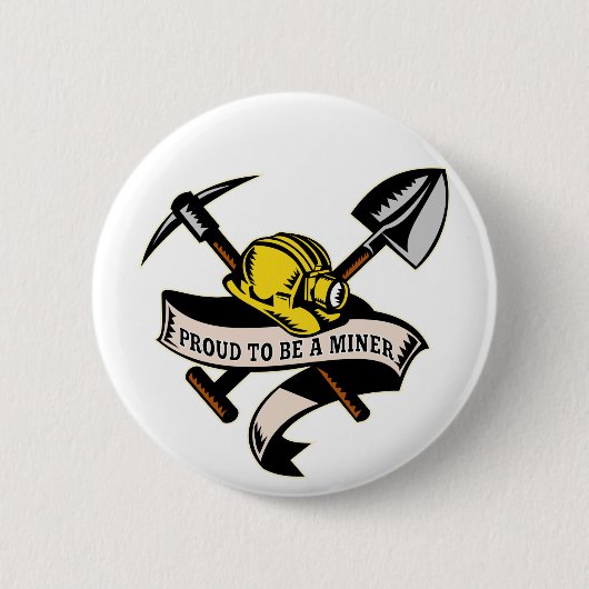 Kohlenbergmann-Hutschaufelspaten-Hackenrolle Button (Vorderseite)