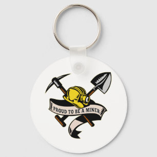 Kohlenbergmann-Hutschaufelspaten-Hackenrolle Schlüsselanhänger