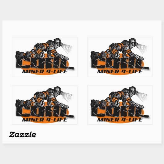 KOHLENMINER 4-LEBEN RECHTECKIGER AUFKLEBER (Blatt)