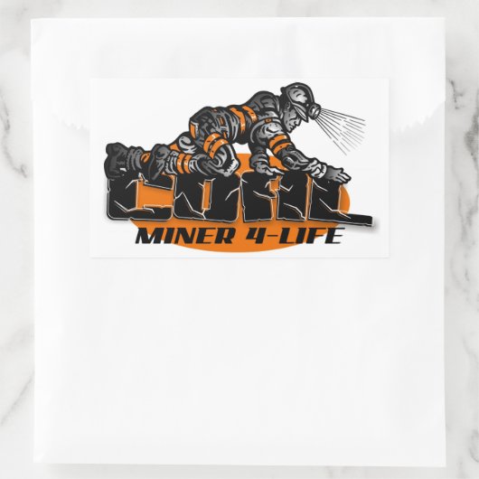 KOHLENMINER 4-LEBEN RECHTECKIGER AUFKLEBER (Tasche)