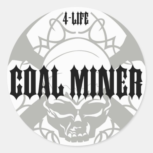 KOHLENMINER 4-LEBEN RUNDER AUFKLEBER (Vorderseite)
