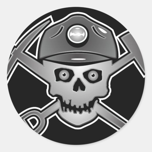 KOHLENMINERSKULL RUNDER AUFKLEBER (Vorderseite)