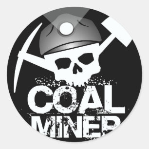 KOHLENMINERSKULL RUNDER AUFKLEBER