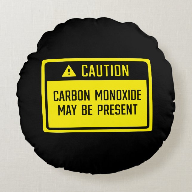Kohlenmonoxid kann ein Zeichen sein Rundes Kissen (Vorderseite)