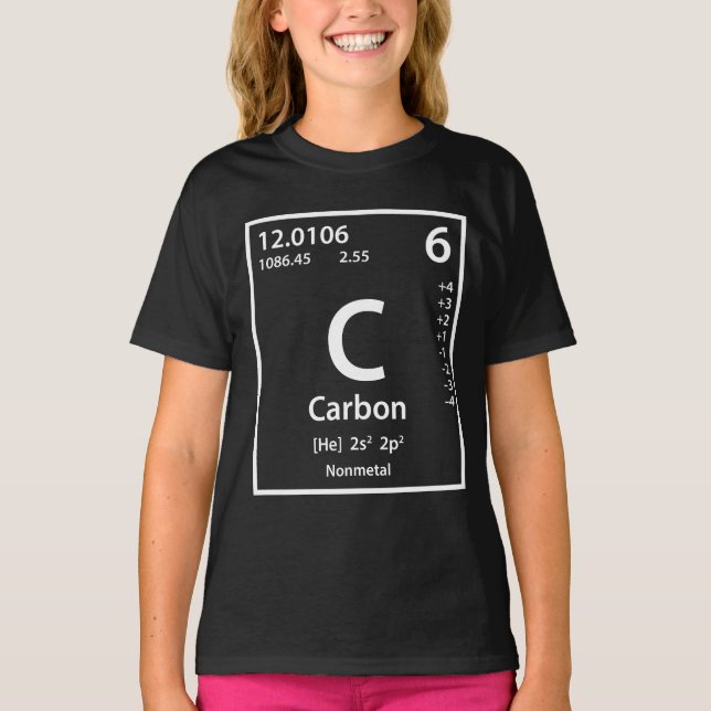 Kohlenstoff-Element (weiß) T-Shirt (Vorderseite)