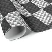 Kohlenstoff-Faser-Art-karierte laufende Geschenkpapier (Rolleneckpunkt)