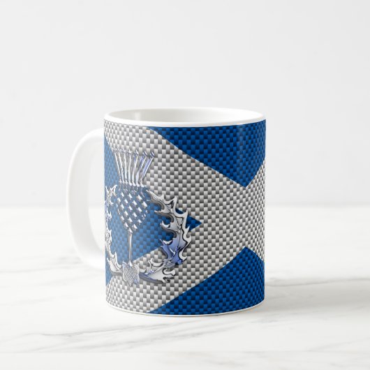 Kohlenstoff-Faser-Druck-Schottland-Flagge Kaffeetasse (Vorderseite Links)