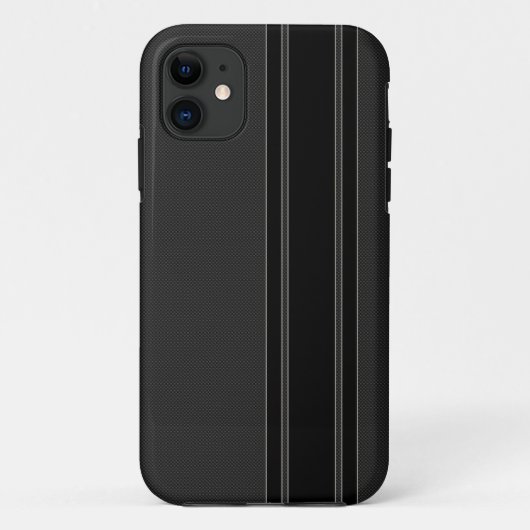 Kohlenstoff-Faser u. Schwarzes Stripes iPhone 5 Case-Mate iPhone Hülle (Rückseite)