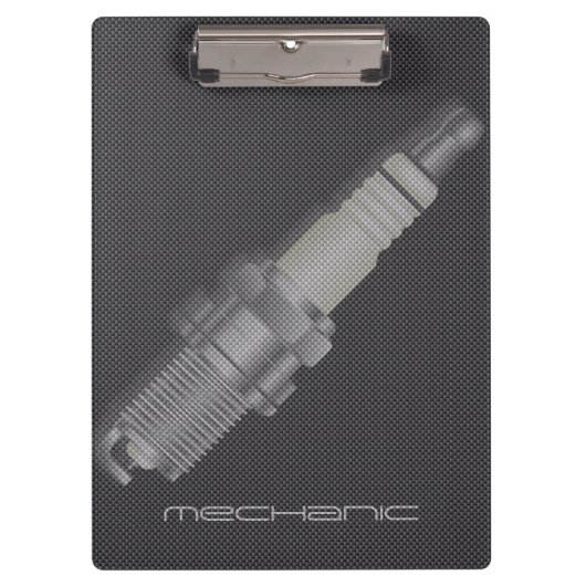 Kohlenstoff-Faser-Zündkerze-Auto-Mechaniker Klemmbrett (Vorderseite)