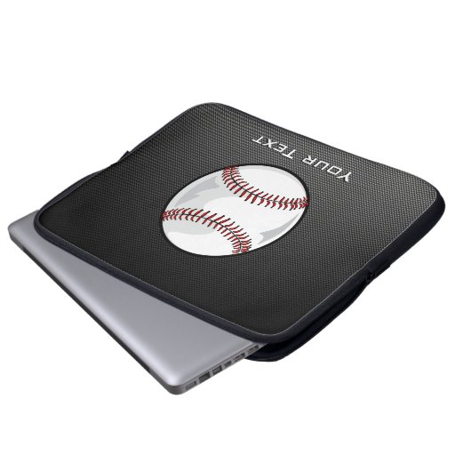 Kohlenstoff-Faserblick Baseball Laptopschutzhülle (Vorne Knopf)