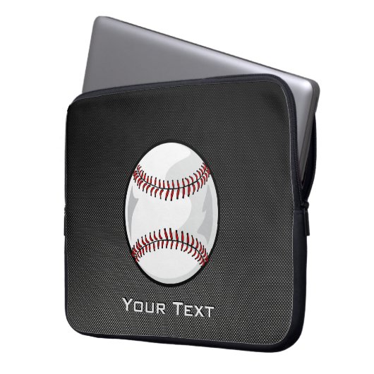 Kohlenstoff-Faserblick Baseball Laptopschutzhülle (Vorderseite Links)