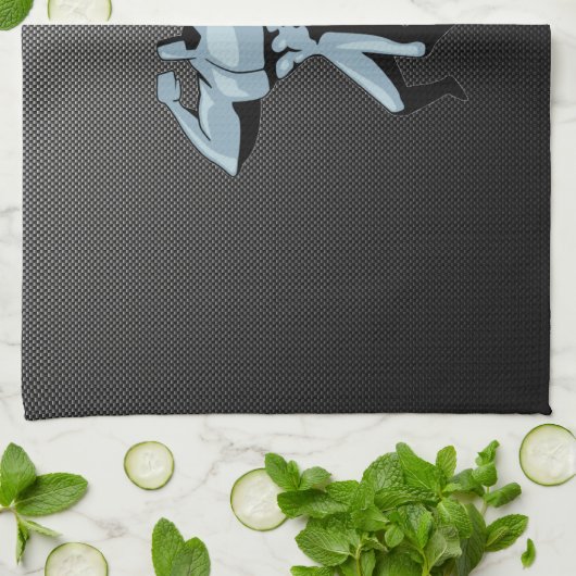 Kohlenstoff-Faserblick Bodybuilder Handtuch (Gefaltet)