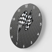 Kohlenstoff-Faserblick Zielflagge Große Wanduhr (Winkel)