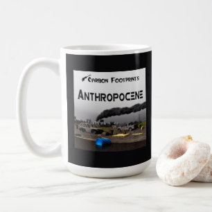 Kohlenstoff-Fußabdrücke - Anthropozän Kaffeetasse