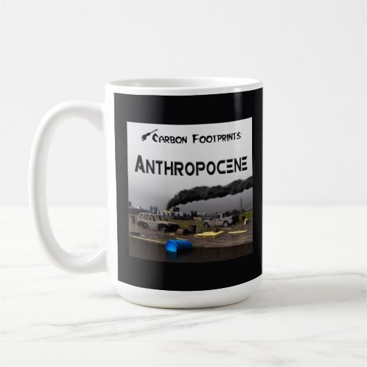 Kohlenstoff-Fußabdrücke - Anthropozän Kaffeetasse (Links)