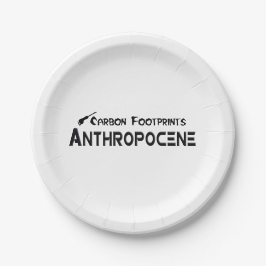 Kohlenstoff-Fußabdrücke - Anthropozän Pappteller (Vorderseite)