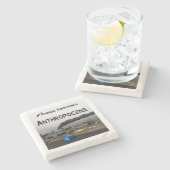 Kohlenstoff-Fußabdrücke - Anthropozän Steinuntersetzer (Seitenansicht)