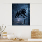 Kohlenstoff Panther Pirsch Poster (Küche)