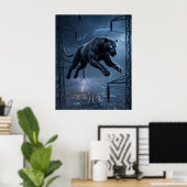 Kohlenstoff Panther Pirsch Poster (Heimbüro)