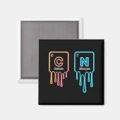 Kohlenstoff-Stickstoff-Wissenschaft-Design-Spaß-Ch Magnet (Vorderseite/Rückseite)