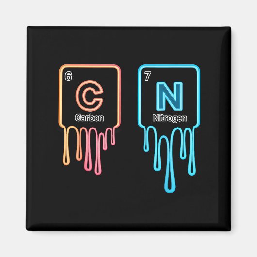Kohlenstoff-Stickstoff-Wissenschaft-Design-Spaß-Ch Magnet (Vorne)