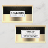Kohlenstofffaser | Gold-Farbblock Visitenkarte (Vorne/Hinten)