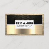 Kohlenstofffaser | Gold Metallic | Einrahmen Visitenkarte (Vorderseite)