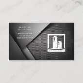 Kohlenstofffaser-metallischer Hintergrund | Realto Visitenkarte (Rückseite)