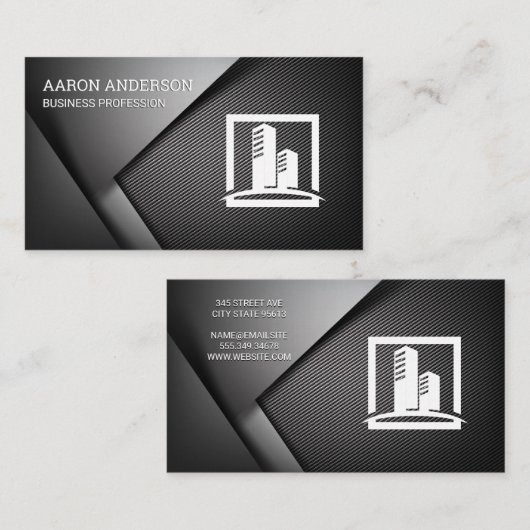 Kohlenstofffaser-metallischer Hintergrund | Realto Visitenkarte (Vorne/Hinten)