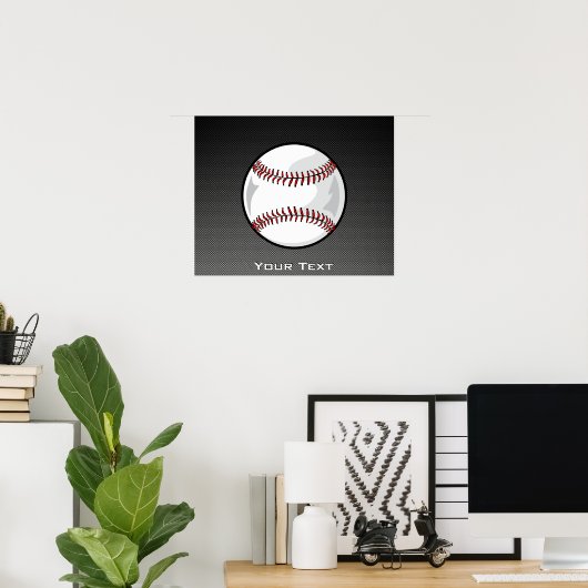 Kohlenstofffaser sieht Baseball aus Poster (Heimbüro)