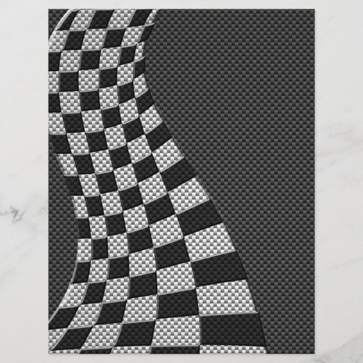 Kohlenstofffaser-Style-Rennflaggenwellen-Druck Flyer (Vorne)