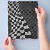 Kohlenstofffaser-Style-Rennflaggenwellen-Druck Flyer (Hand)