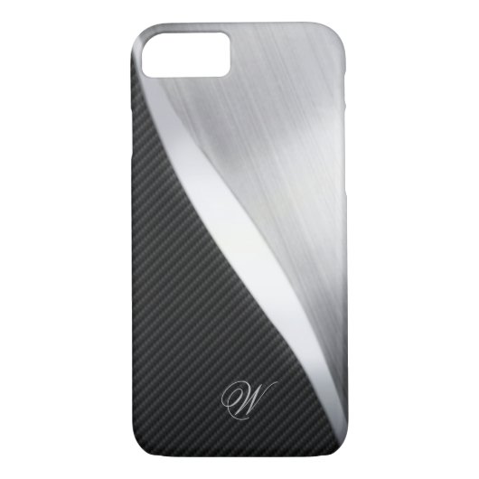Kohlenstofffaser und Brushed Metal 02 Case-Mate iPhone Hülle (Rückseite)