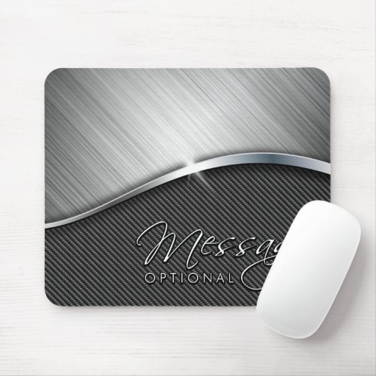 Kohlenstofffaser und gebürstetes Metall 4 Mousepad (Mit Mouse)