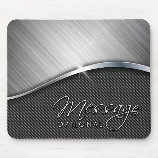 Kohlenstofffaser und gebürstetes Metall 4 Mousepad (Vorne)