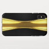 Kohlenstofffaser und GoldIphone Case-Mate iPhone Hülle (Rückseite (Horizontal))