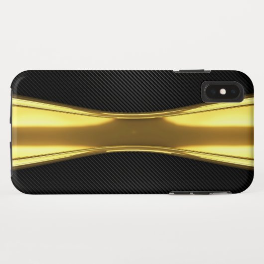 Kohlenstofffaser und GoldIphone Case-Mate iPhone Hülle (Rückseite (Horizontal))