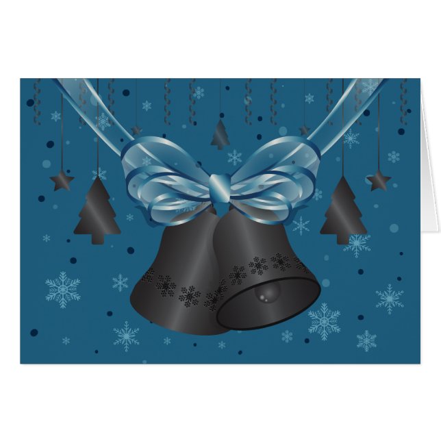 Kohlenstoffglocken & Blauer Bow (Vorderseite (Horizontal))