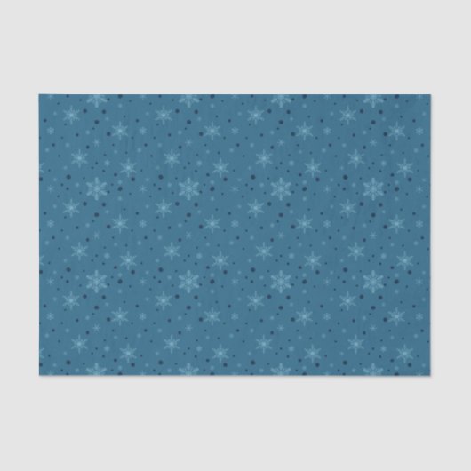 Kohlenstoffglocken & Blue Bow Snowflakes Seidenpapier (Vorderseite)