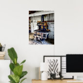 Kohlenstove in der Küche Poster (Heimbüro)