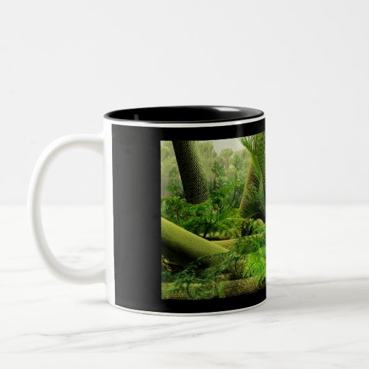 Kohlestoffhaltiges Sumpfpanorama Zweifarbige Tasse (Links)