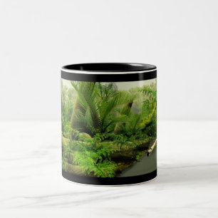 Kohlestoffhaltiges Sumpfpanorama Zweifarbige Tasse