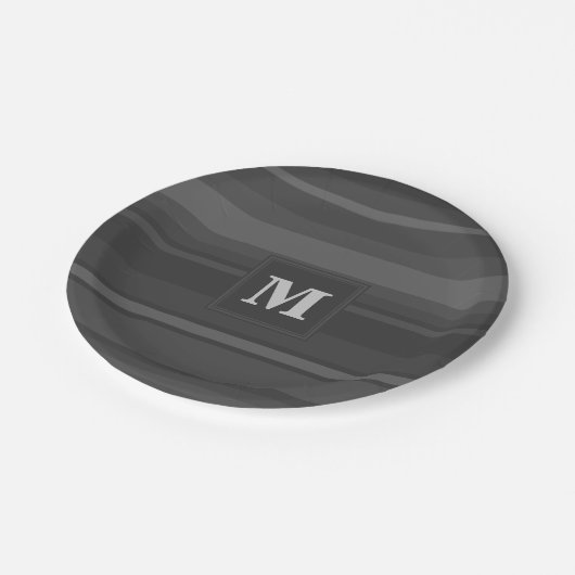 Kohlestreifen Pappteller (Schrägansicht)